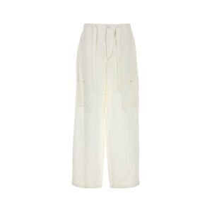 Jil Sander Men White Linen Cargo Pant